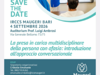 04/09/2026 – Convegno organizzato dalla Fondazione Maugeri di Bari con il patrocinio della A.IT.A. Puglia